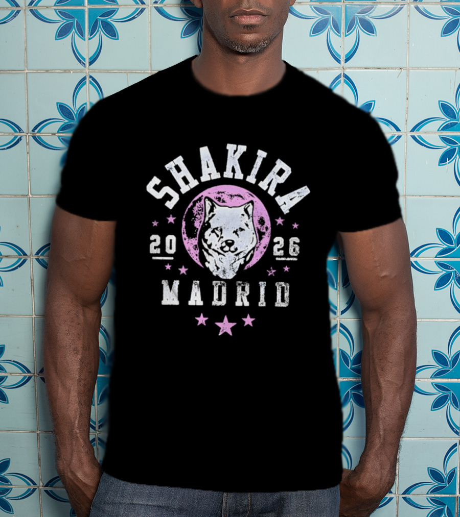 Shakira 2026 Wolf Moon Madrid Distressed T-Shirt