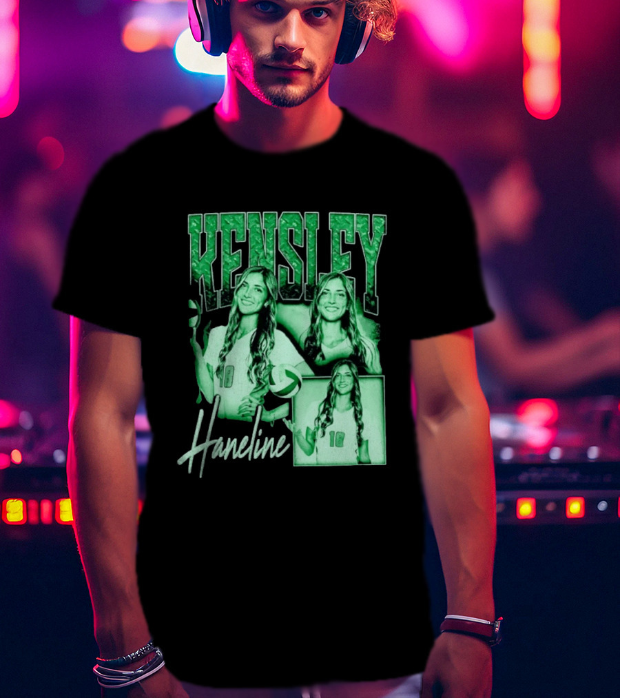 Kensley Haneline 18 Volleyball Player Green Collage T-Shirt