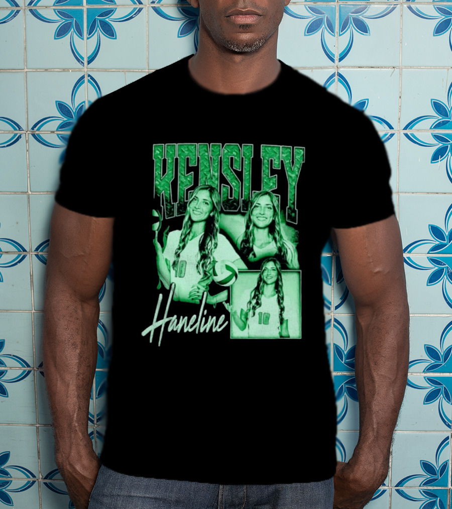 Kensley Haneline 18 Volleyball Player Green Collage T-Shirt