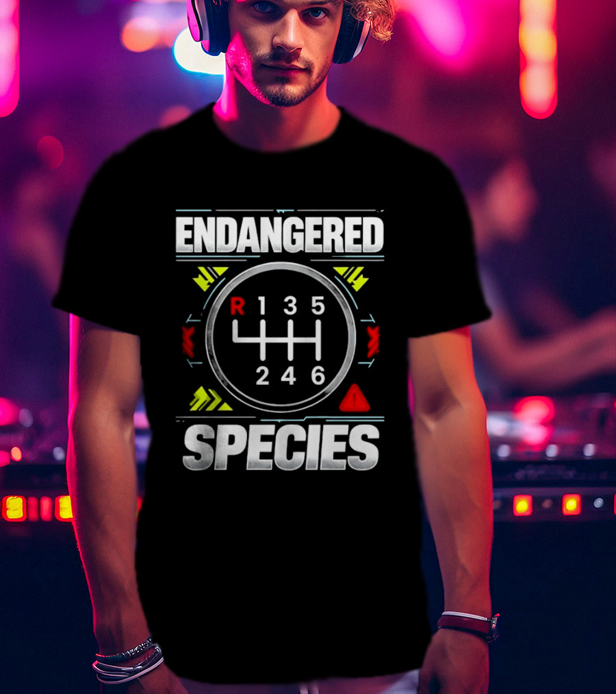 Endangered Species Manual Transmission Gear Shift T-Shirt