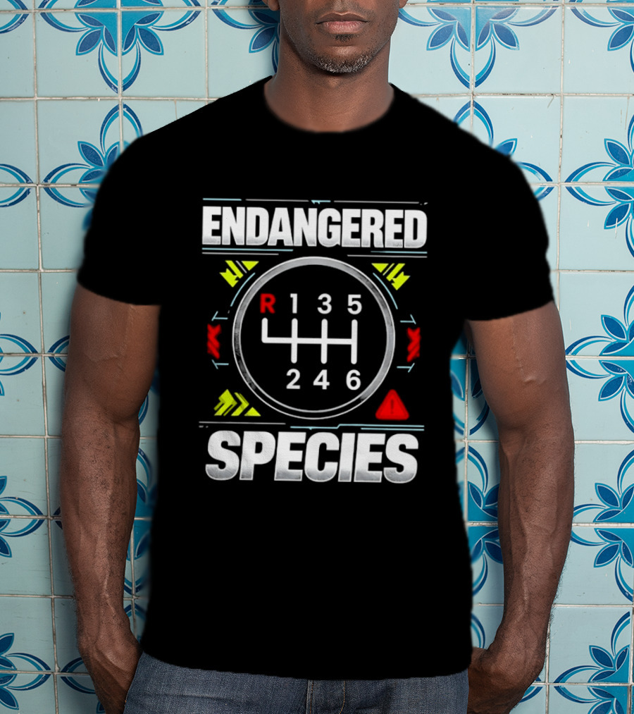 Endangered Species Manual Transmission Gear Shift T-Shirt