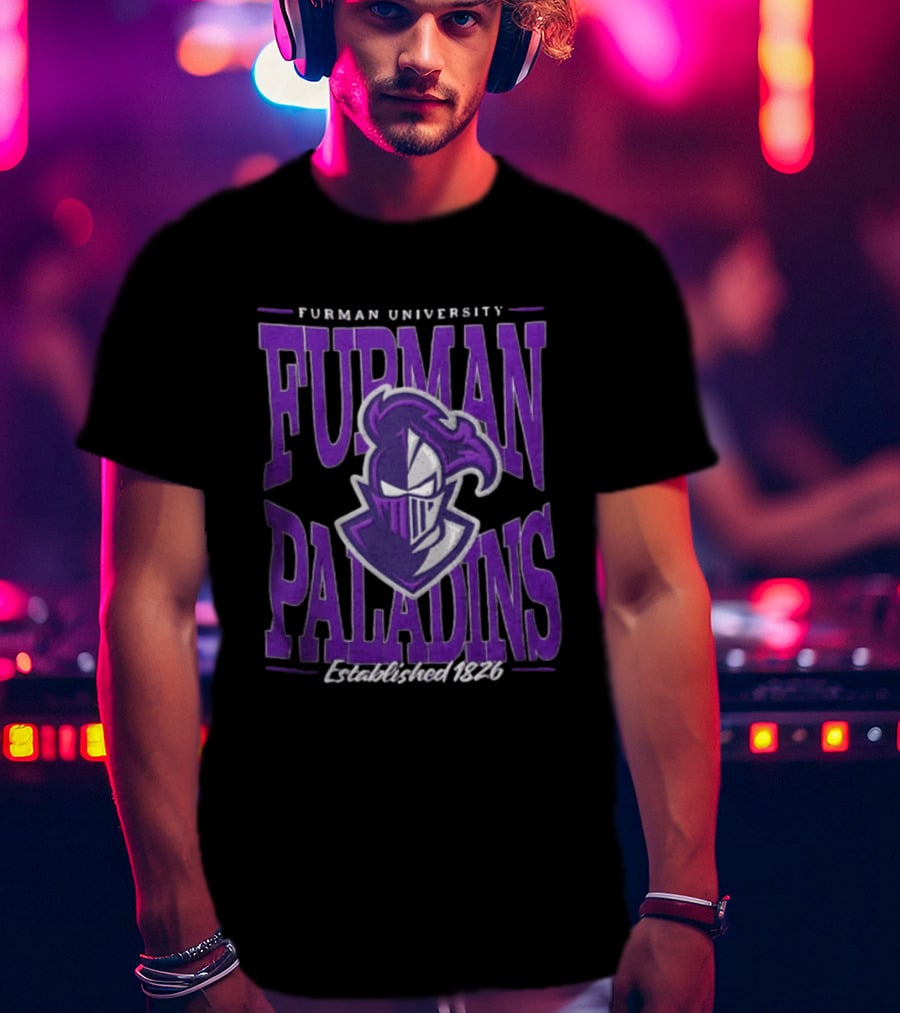Furman University Paladins NCAAF Established 1826 Purple Knight T-Shirt