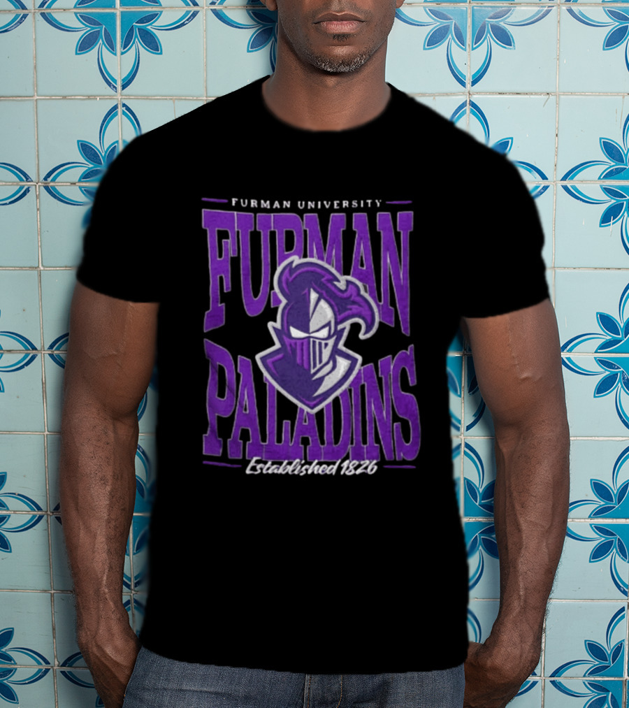 Furman University Paladins NCAAF Established 1826 Purple Knight T-Shirt