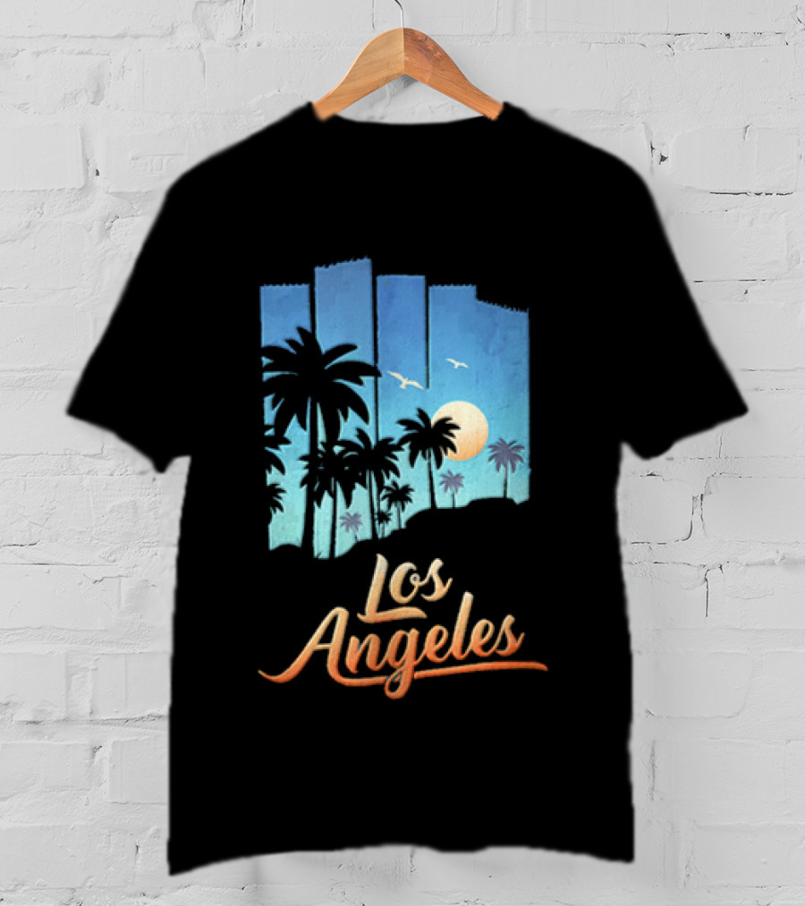 Los Angeles Sunset Palm Trees California T-Shirt