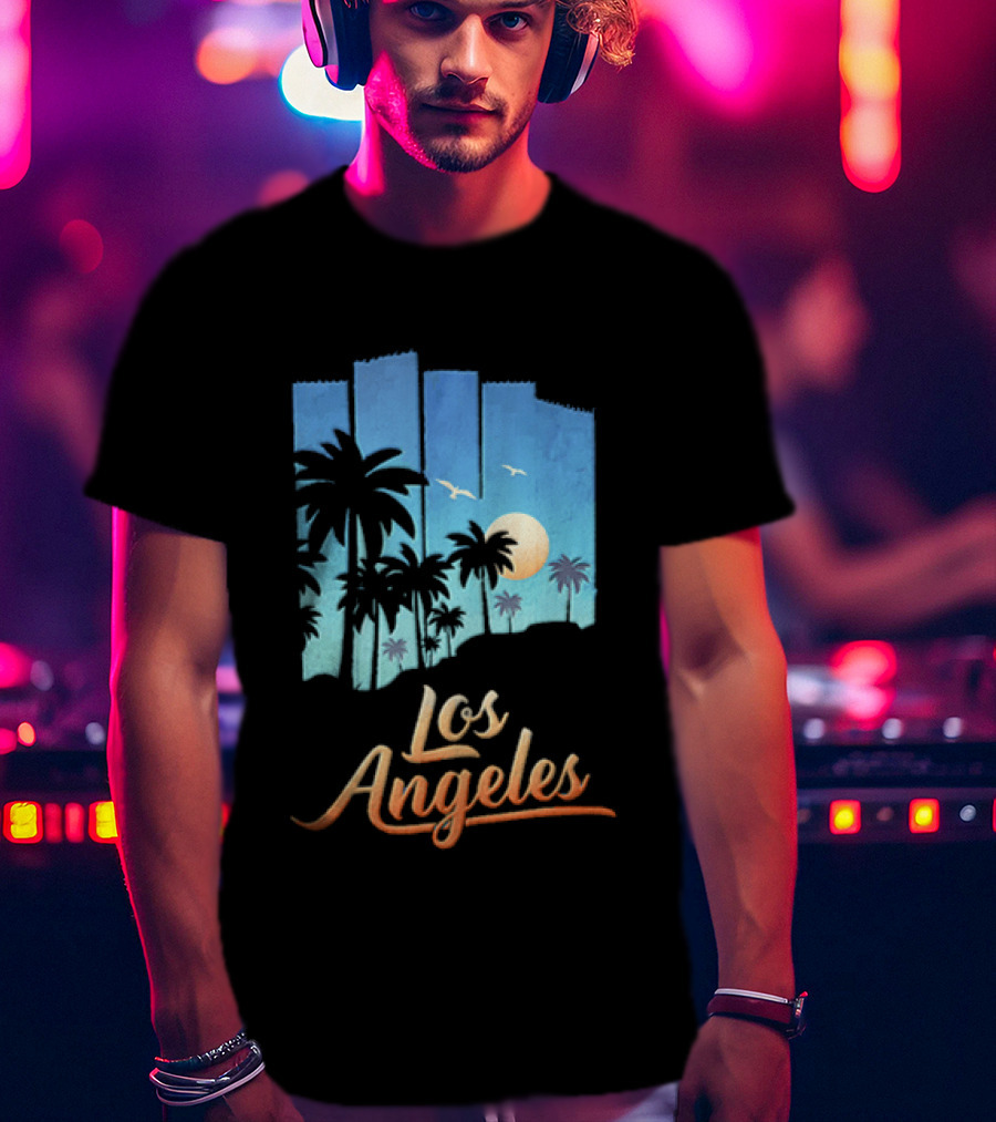 Los Angeles Sunset Palm Trees California T-Shirt