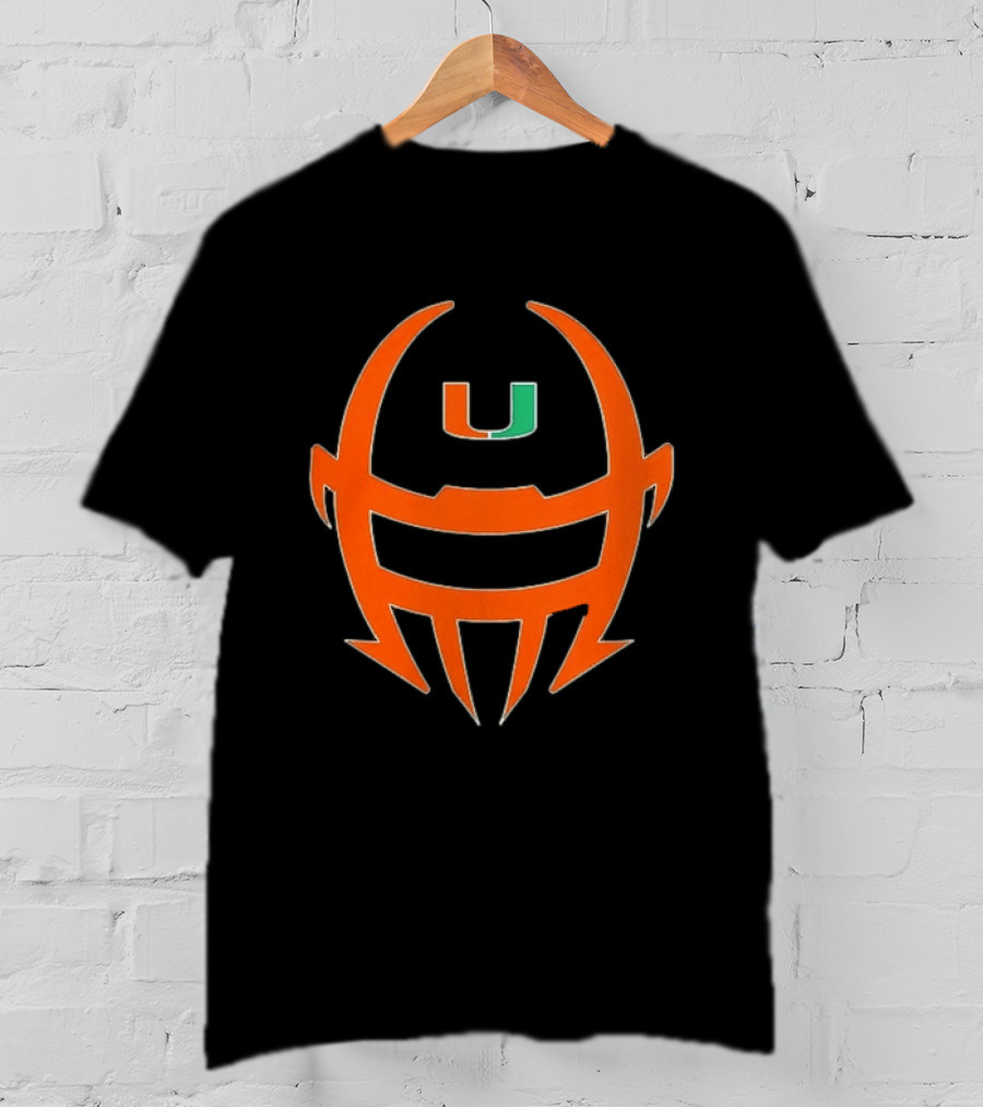 Miami Hurricanes Football Helmet Shape NCAA U T-Shirt