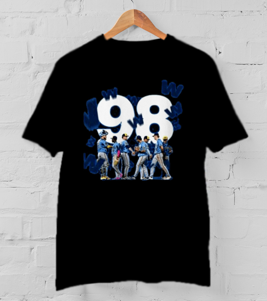 Milwaukee Brewers 98 Wins Franchise Record Baseball Team Celebration Blue T-Shirt