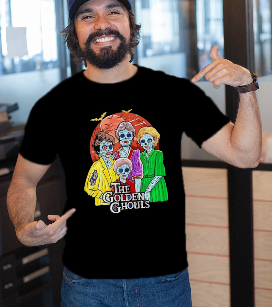 Halloween Zombie The Golden Ghouls Bat Moon T-Shirt
