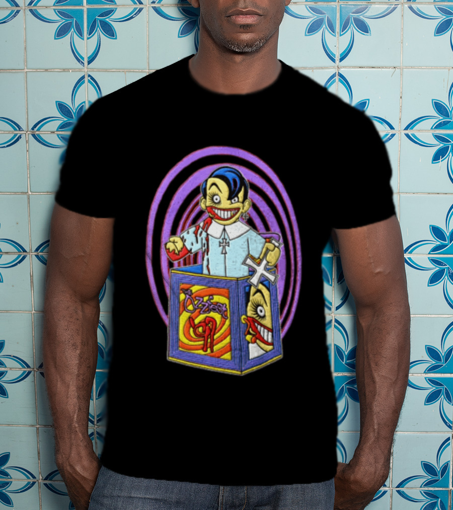 Ozzfest 1997 Cartoon Character With Cross And Blood Stained Attire T-Shirt