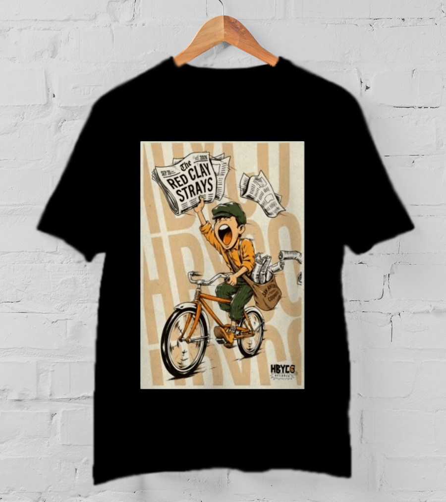 Red Clay Strays Sep 20 2026 San Antonio Frost Bank Center HBYCO Newsboy Bicycle T-Shirt