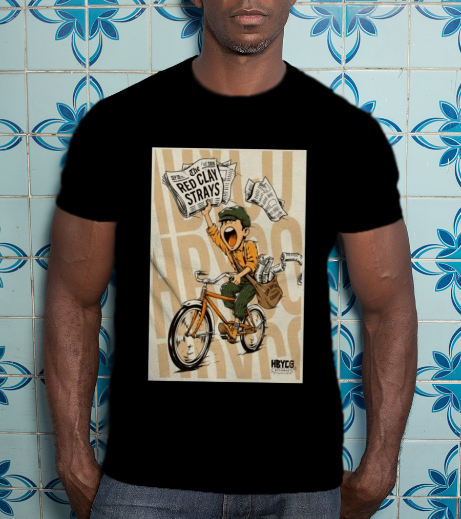 Red Clay Strays Sep 20 2026 San Antonio Frost Bank Center HBYCO Newsboy Bicycle T-Shirt