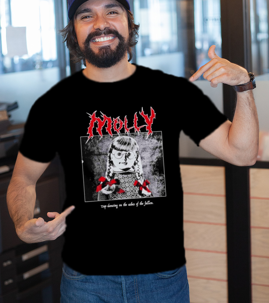 Molly Tap Dancing On The Ashes Of The Fallen Horror Doll Drawing T-Shirt
