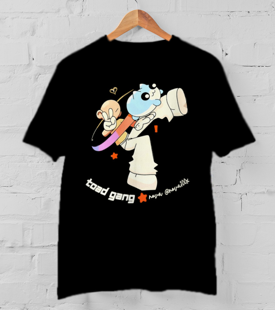 Toad Gang By Nova Nova100x Cartoon Character Peace Sign Colorful T-Shirt