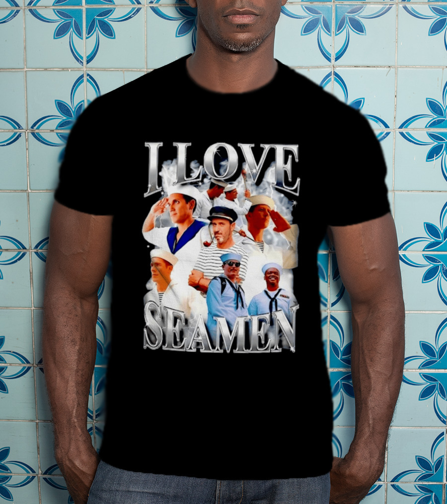 I Love Seamen Sailor Aesthetic Navy Nautical T-Shirt