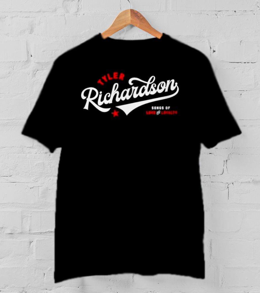 Tyler Richardson Songs Of Love And Loyalty Script Style Red And White T-Shirt