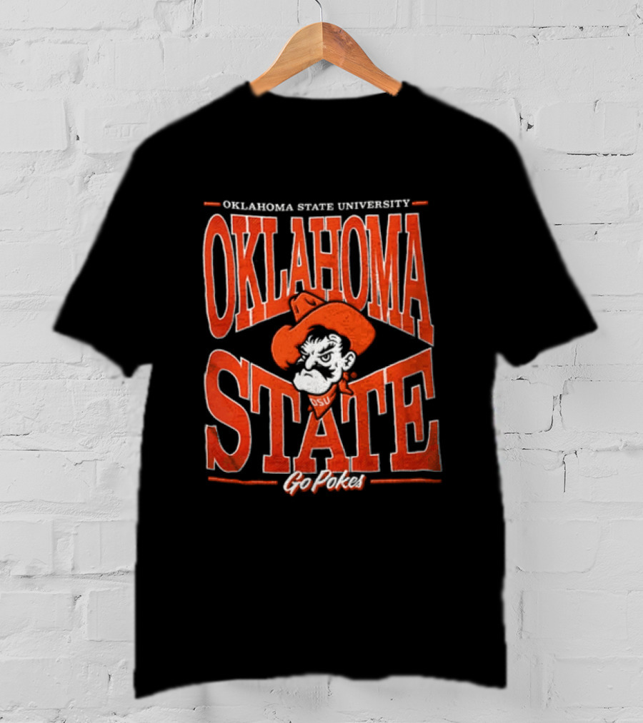 Oklahoma State University Go Pokes Cowboy Face NCAA T-Shirt