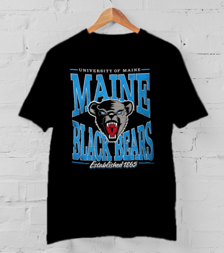 University Of Maine Black Bears Est. 1865 Aggressive Bear Head T-Shirt