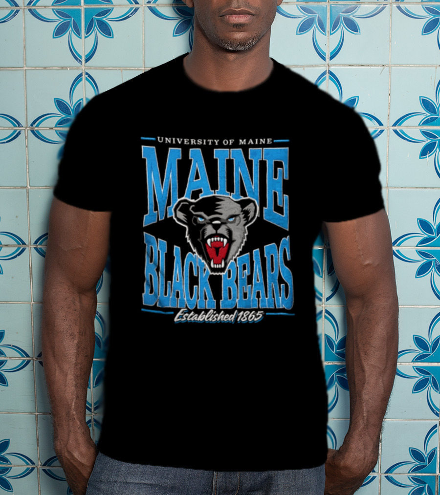 University Of Maine Black Bears Est. 1865 Aggressive Bear Head T-Shirt