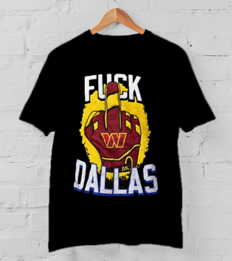 Raise Hail F*** Dallas Middle Finger Glove Red Yellow White Blue T-Shirt