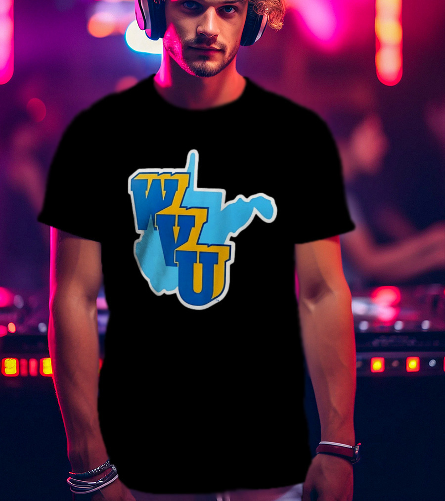 West Virginia Mountaineers WVU State Map T-Shirt