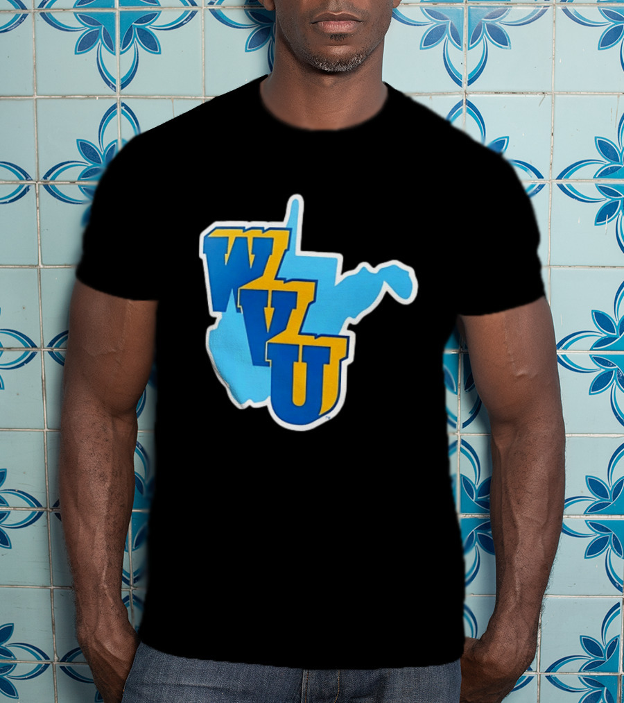West Virginia Mountaineers WVU State Map T-Shirt