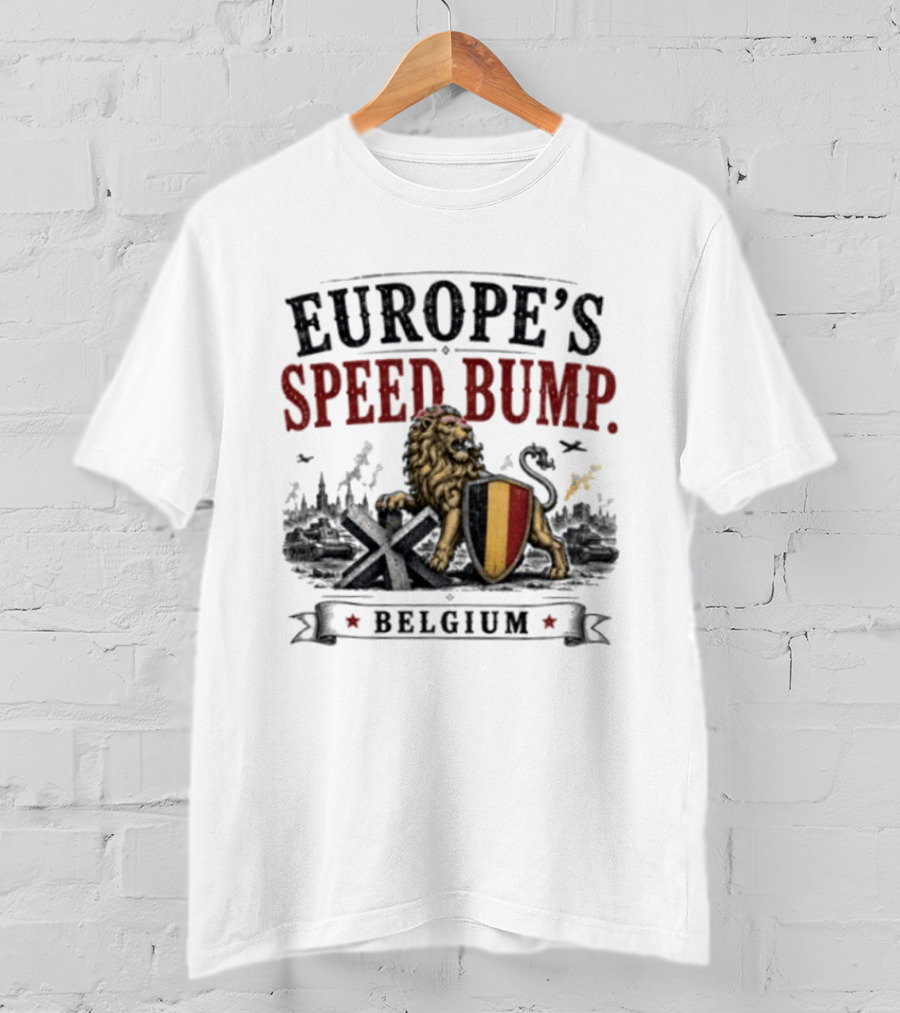 Belgium Europe's Speed Bump Lion Crest T-Shirt
