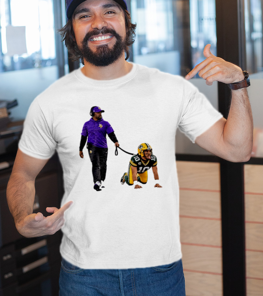 Brian Flores Minnesota Vikings Dominating Jordan Love Green Bay Packers NFL Meme T-Shirt