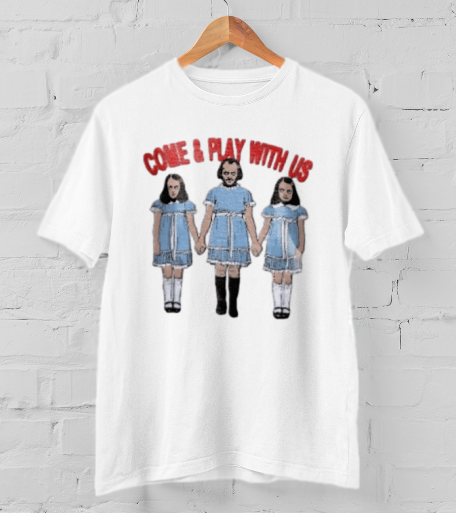 Come And Play With Us Creepy Twins Blue Dresses T-Shirt