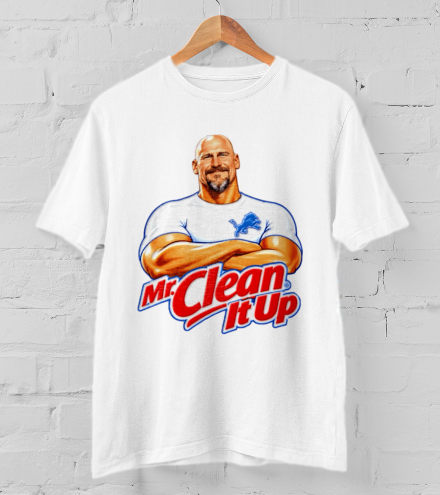 Dan Campbell Mr Clean It Up Detroit Lions Exclusively T-Shirt
