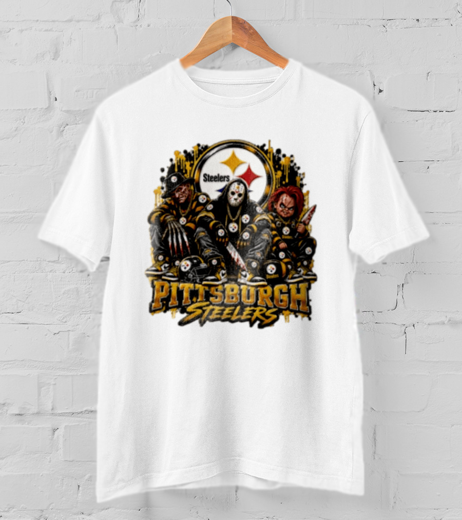 Freddy Krueger Jason Voorhees Chucky Steelers Halloween Pittsburgh T-Shirt