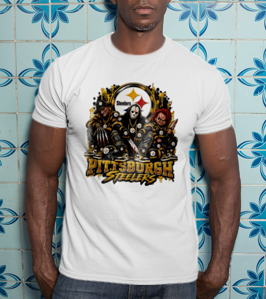 Freddy Krueger Jason Voorhees Chucky Steelers Halloween Pittsburgh T-Shirt