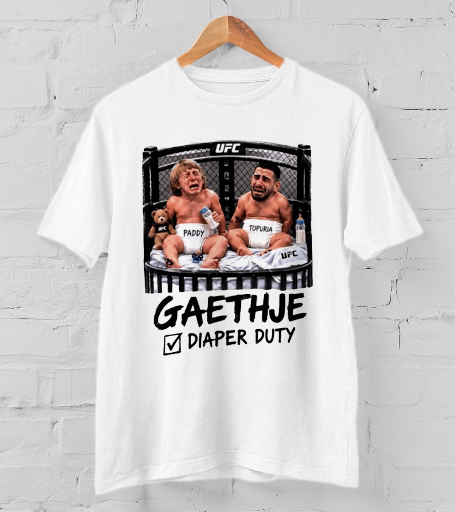 UFC Gaethje Diaper Duty Paddy Topuria Cage Fight T-Shirt