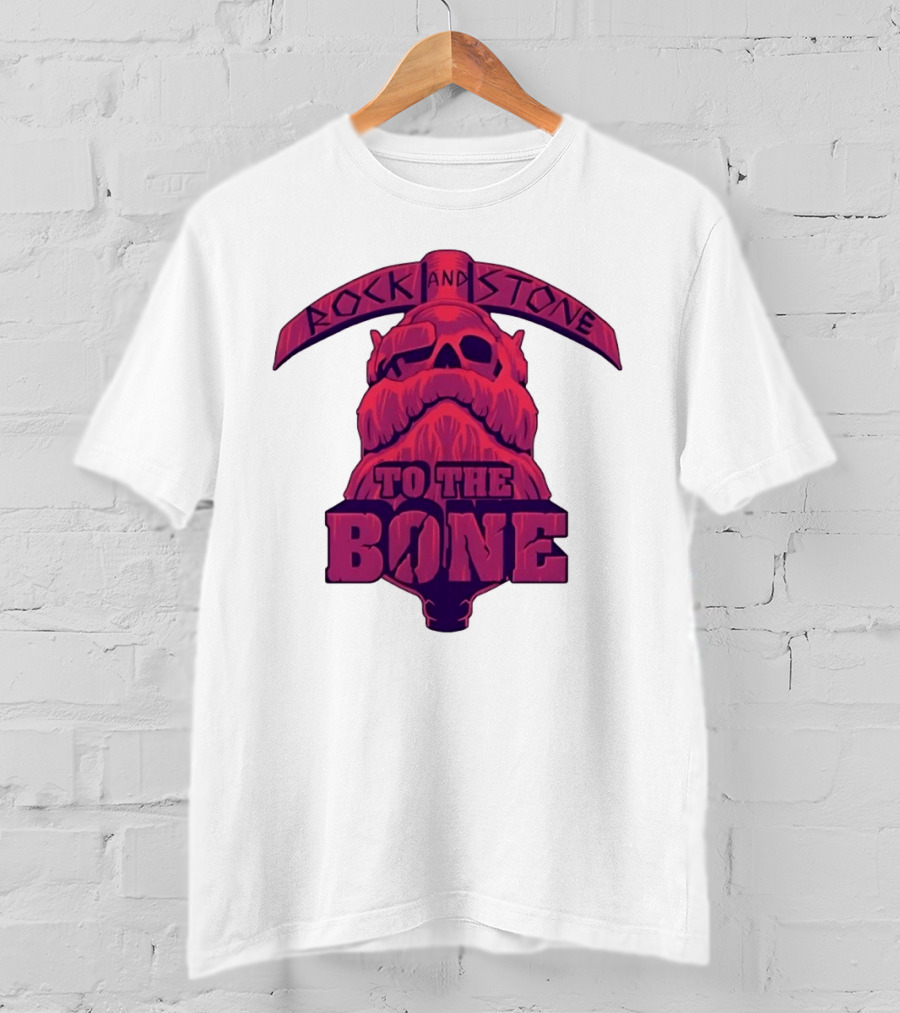 Rock And Stone To The Bone Dwarf Skull Gaming Deep Rock Galactic T-Shirt