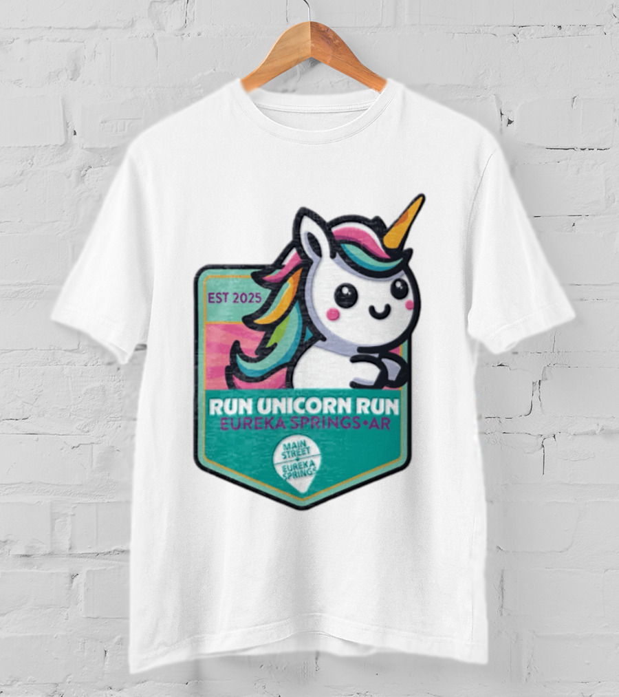 EST 2025 Run Unicorn Run Eureka Springs AR Main Street T-Shirt