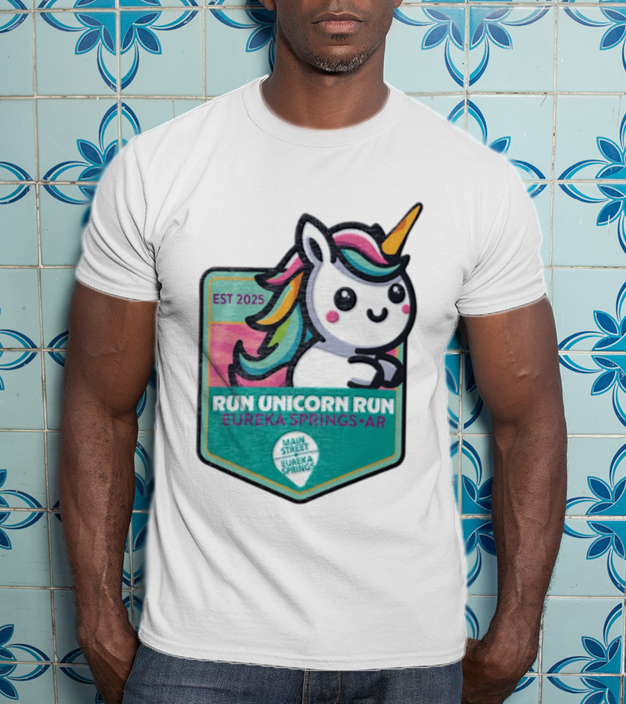 EST 2025 Run Unicorn Run Eureka Springs AR Main Street T-Shirt