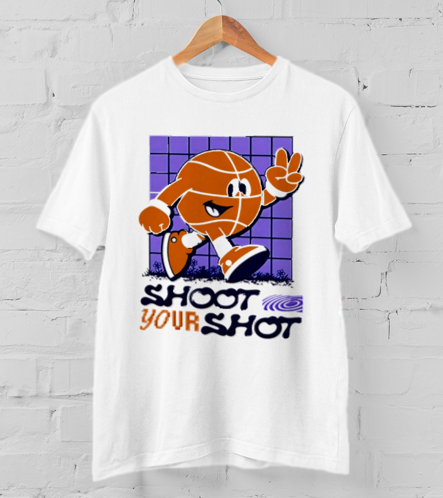 Shoot Your Shot Retro Basketball Character Peace Sign T-Shirt