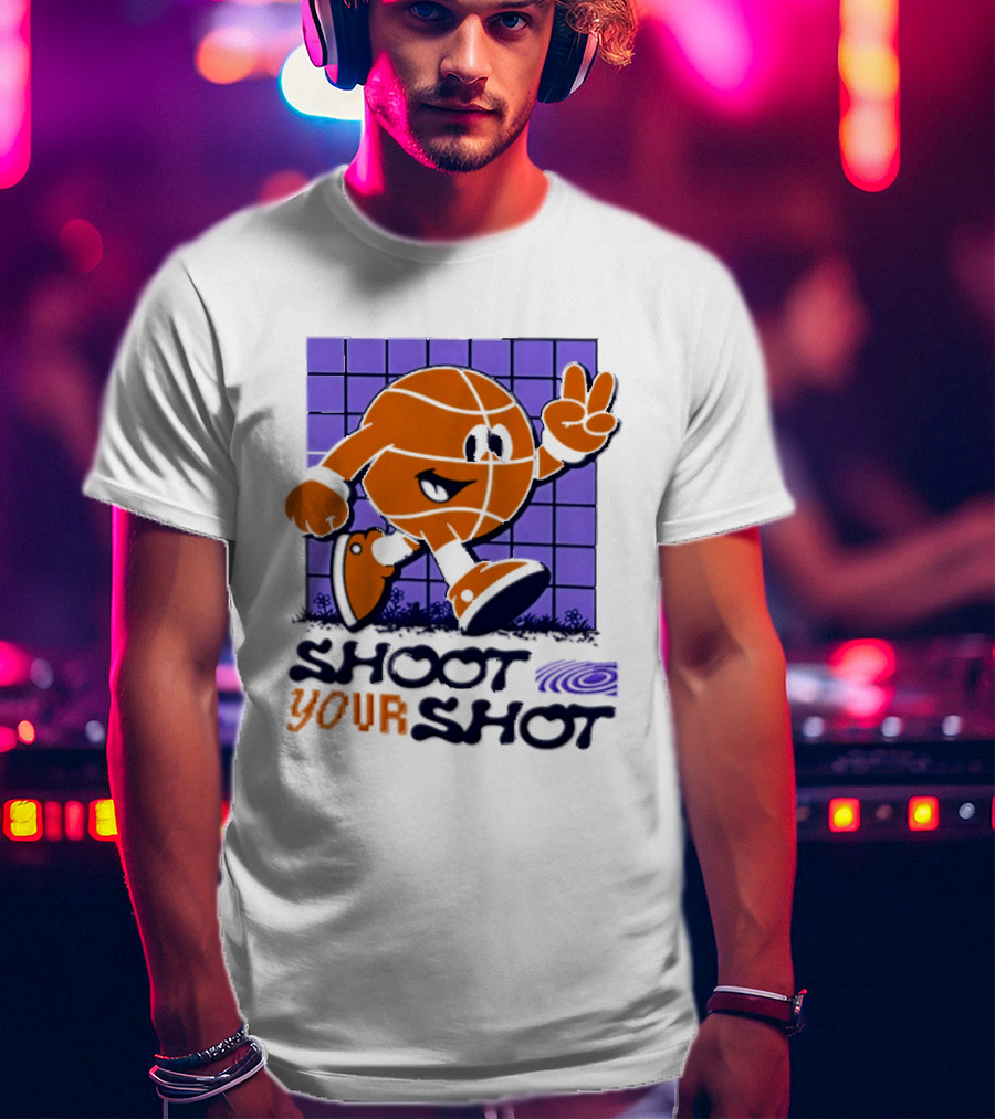 Shoot Your Shot Retro Basketball Character Peace Sign T-Shirt