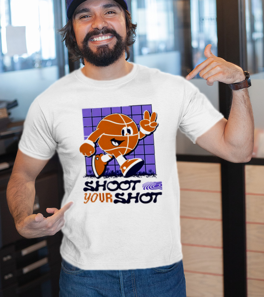 Shoot Your Shot Retro Basketball Character Peace Sign T-Shirt
