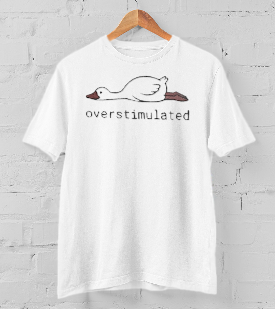 Silly Goose Overstimulated Funny Relaxed Duck T-Shirt
