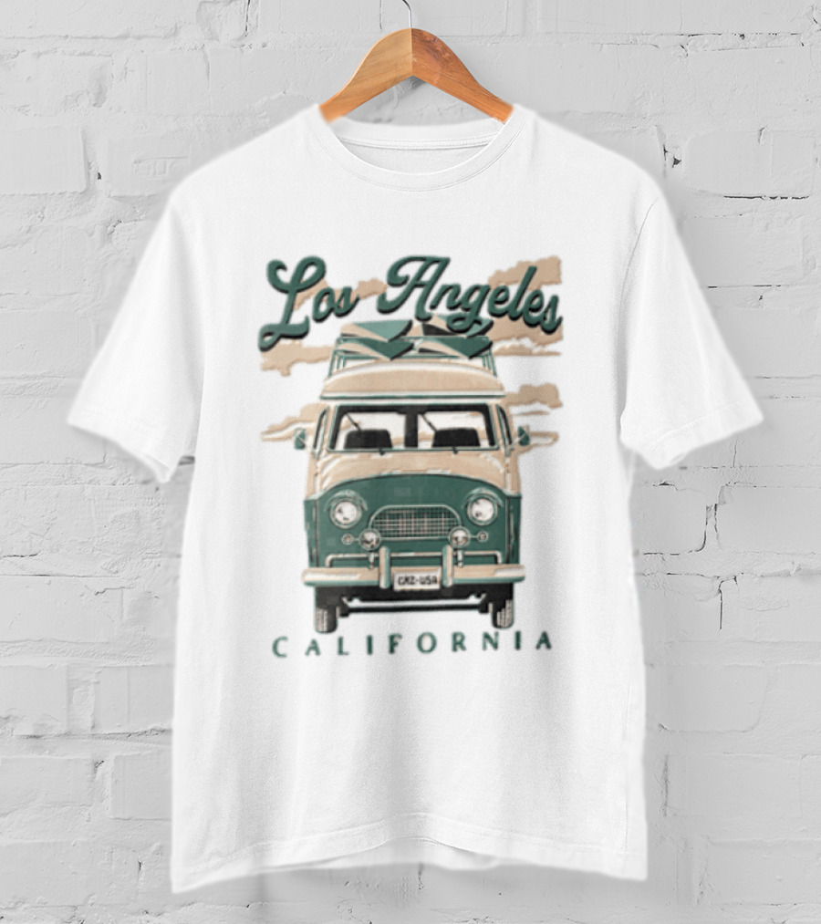 Los Angeles California Surf Van Vintage Style Retro Vibe T-Shirt