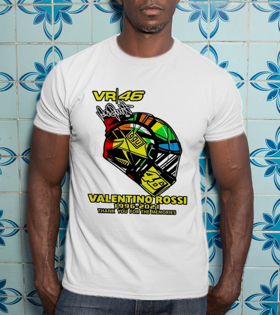Valentino Rossi VR46 1996 2021 Thank You For The Memories Helmet T-Shirt