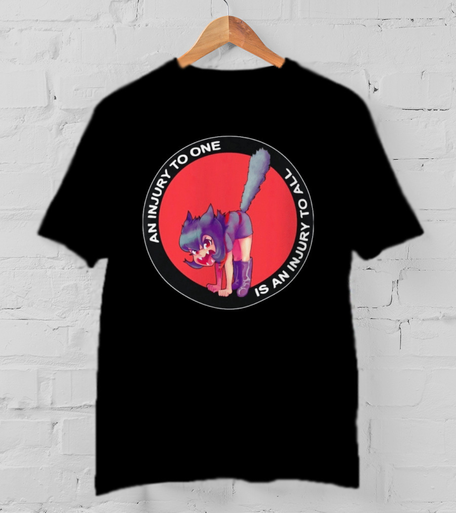 An Injury To One Is An Injury To All Cat Girl Red T-Shirt