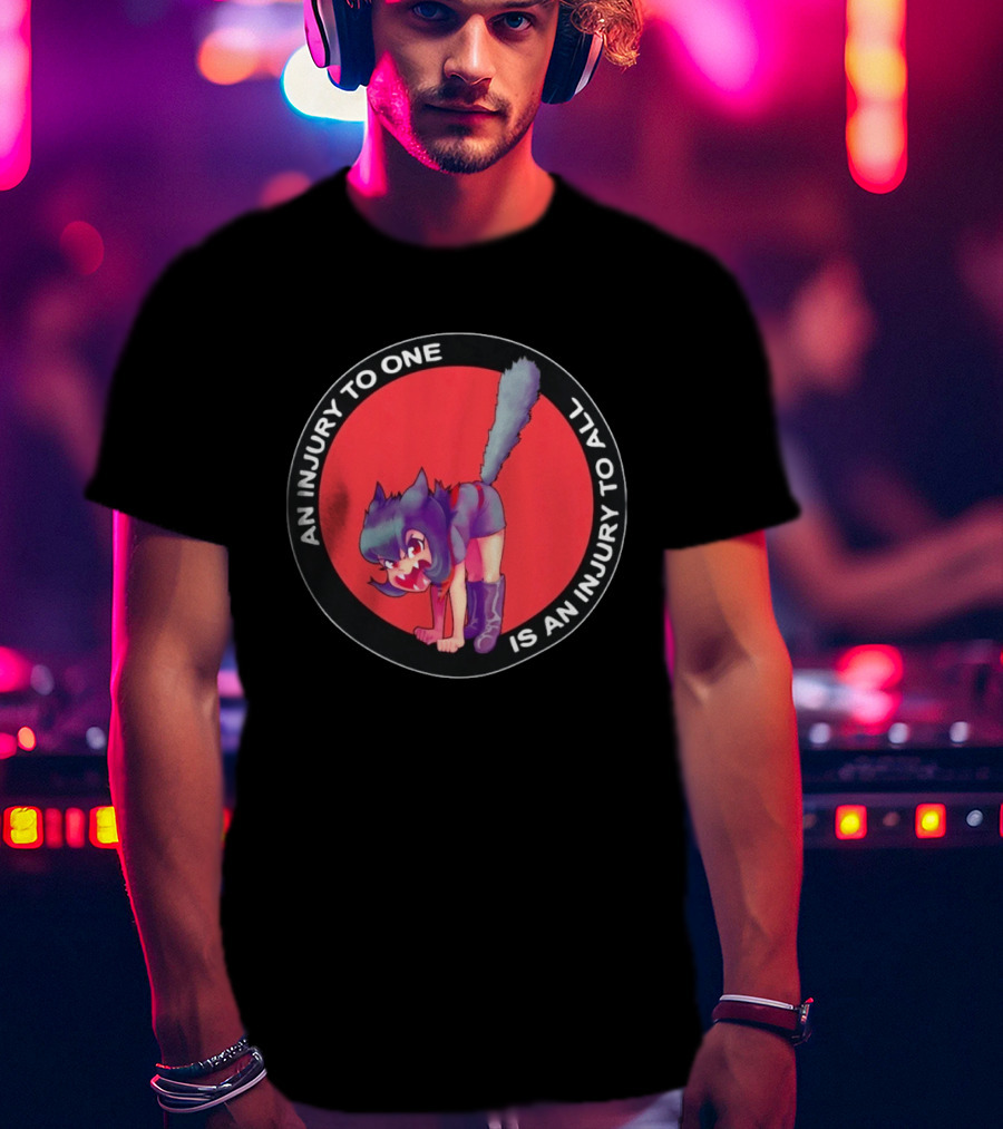 An Injury To One Is An Injury To All Cat Girl Red T-Shirt