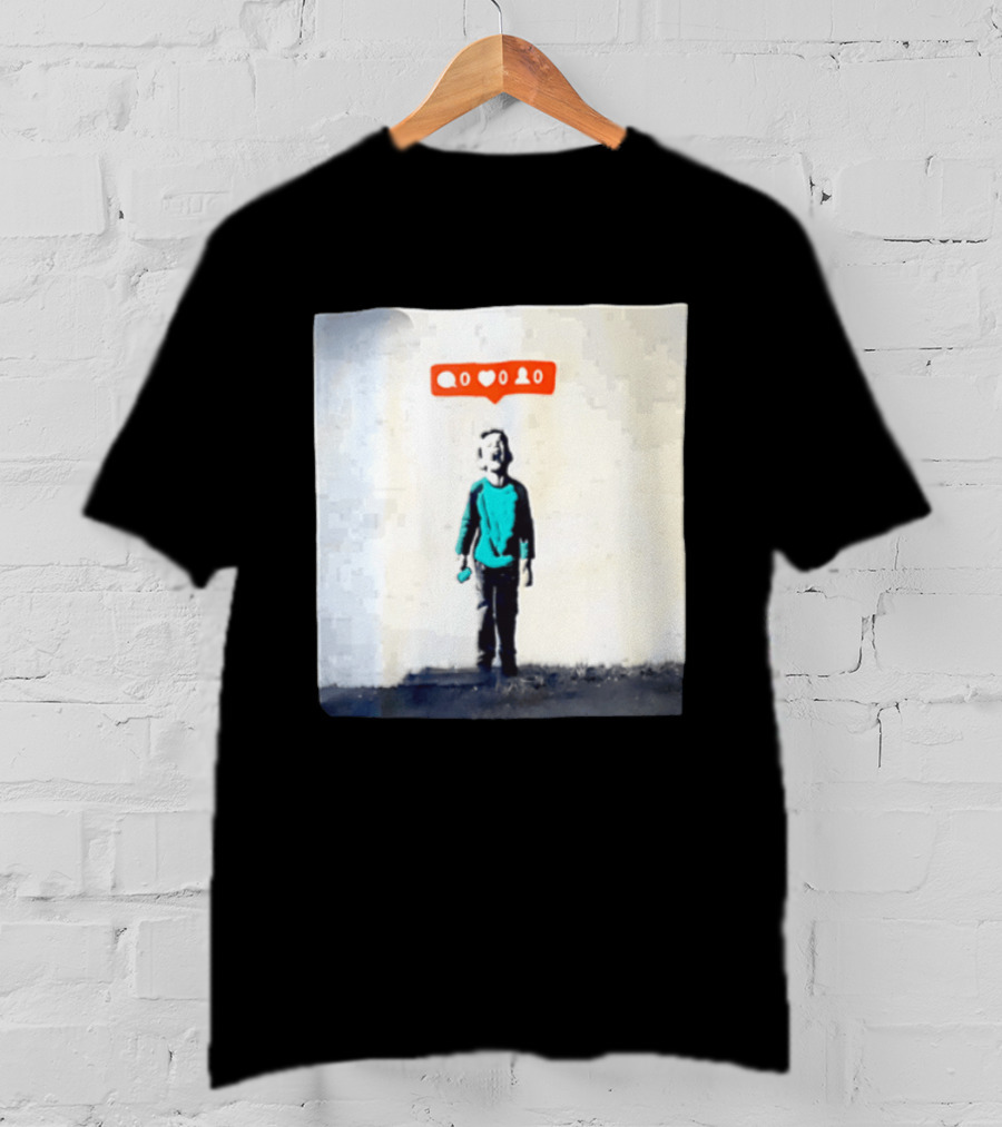 Boy With Zero Social Media Notifications And Screaming Expression T-Shirt