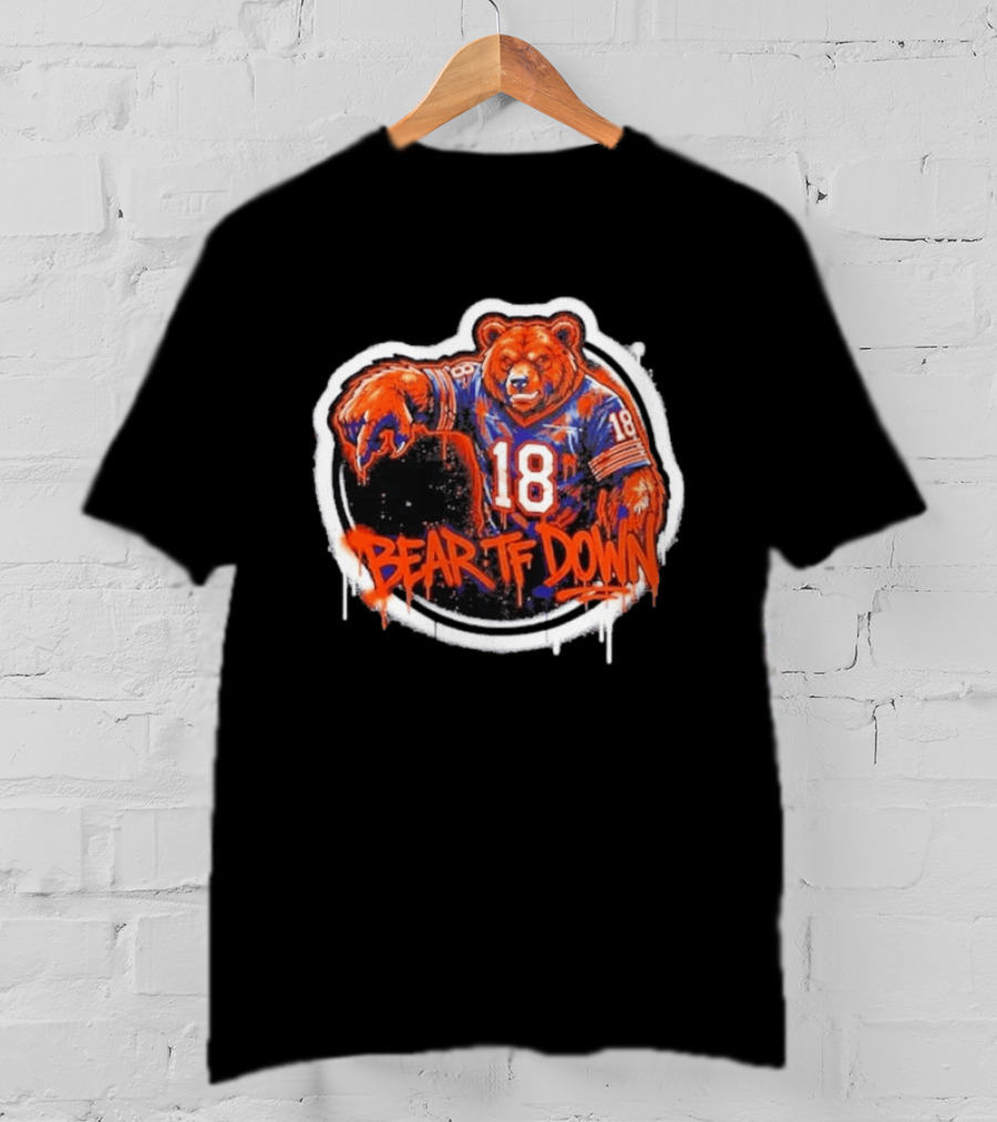 Caleb Williams 18 Chicago Bears Bear TF Down T-Shirt
