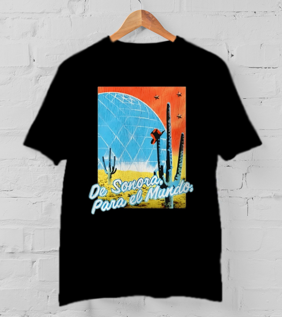 De Sonora Para El Mundo Cactus Desert Scene With Dome And Stars T-Shirt
