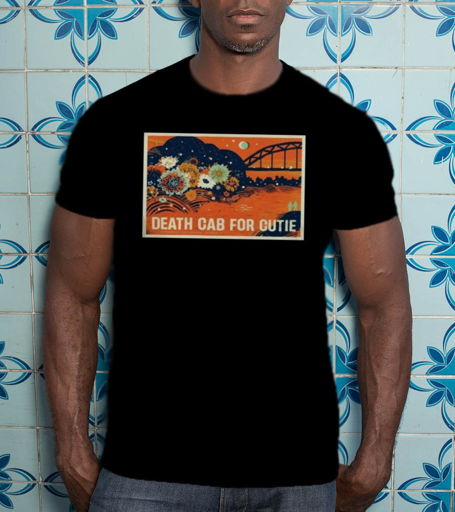 Death Cab For Cutie Gateshead UK 2026 Flowers And Bridge Art Print T-Shirt