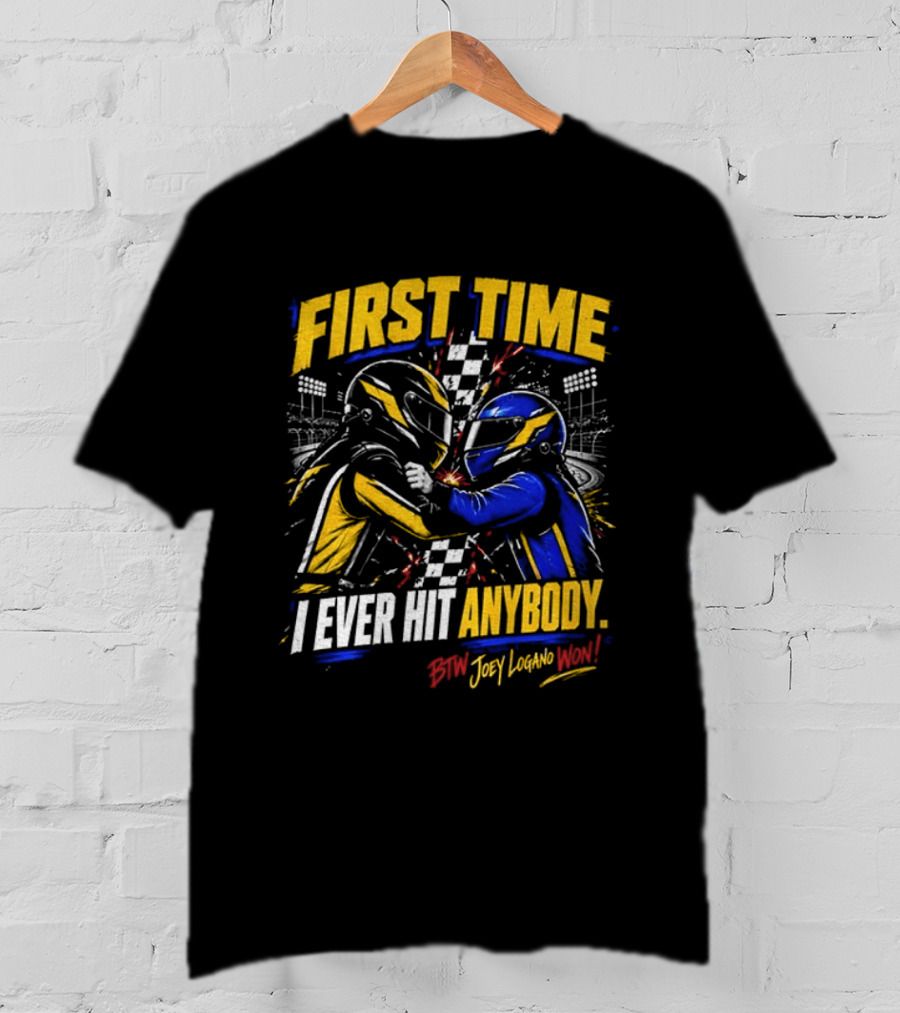 Hocevar Vs Blaney First Time I Ever Hit Anybody Boxing Helmet Fighters Joey Logano T-Shirt
