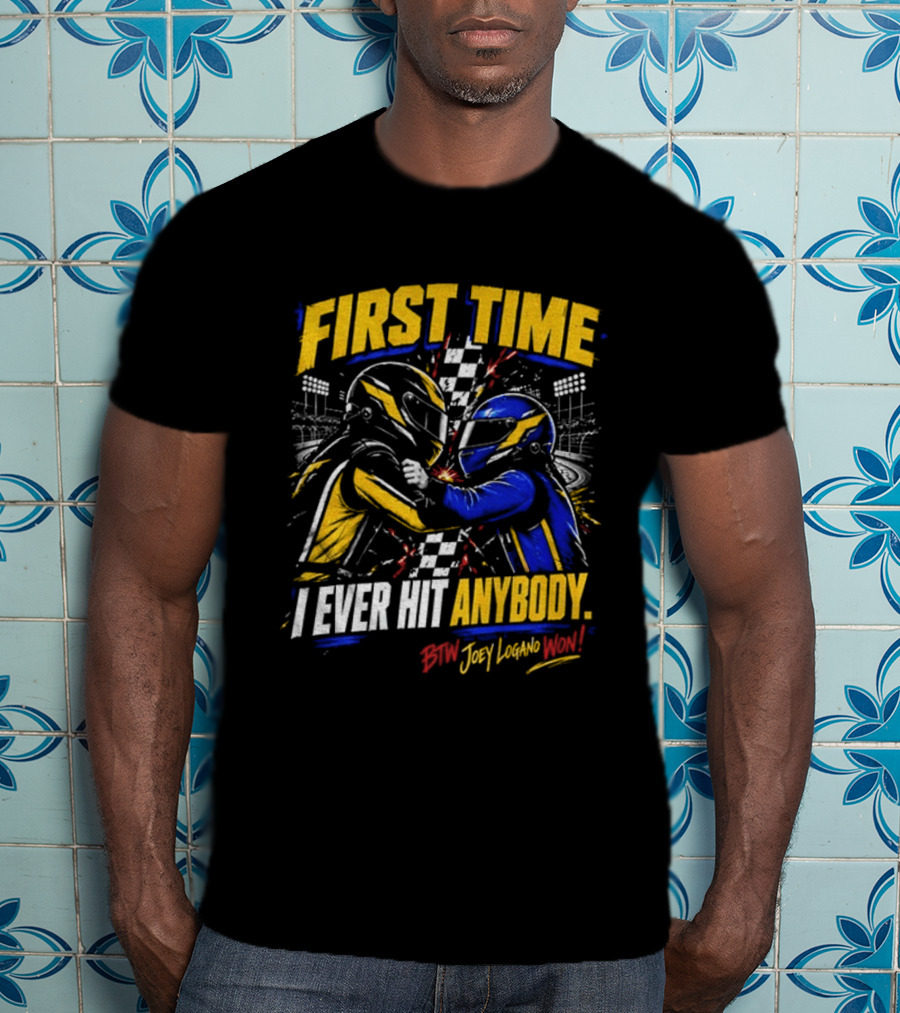 Hocevar Vs Blaney First Time I Ever Hit Anybody Boxing Helmet Fighters Joey Logano T-Shirt