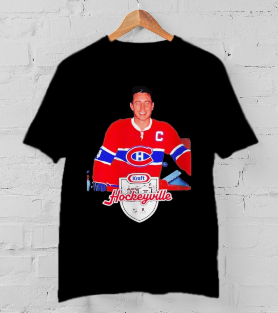 Jean Béliveau Montreal Canadiens Kraft Hockeyville Canadiens Logo Vintage Hockey T-Shirt